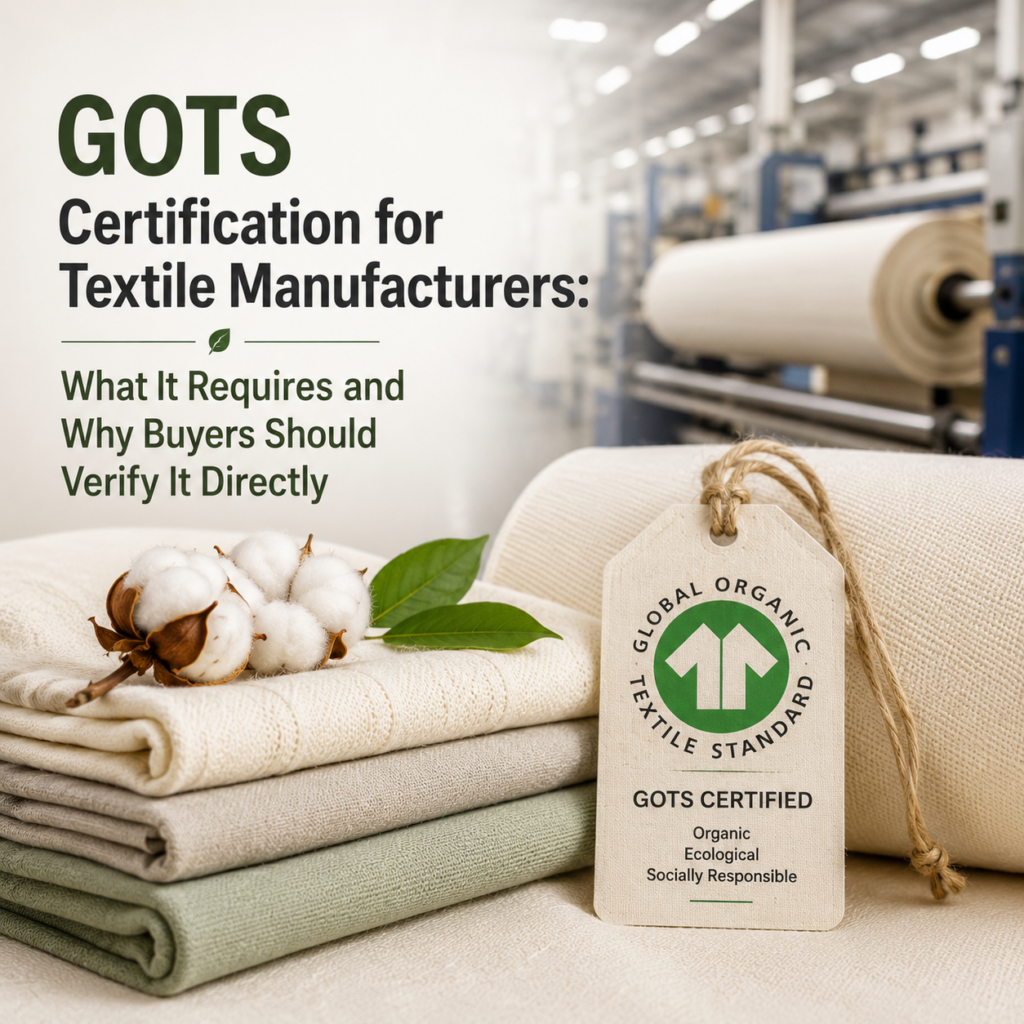 GOTS Certification for Textile Manufacturers: What It Requires and Why Buyers Should Verify It Directly